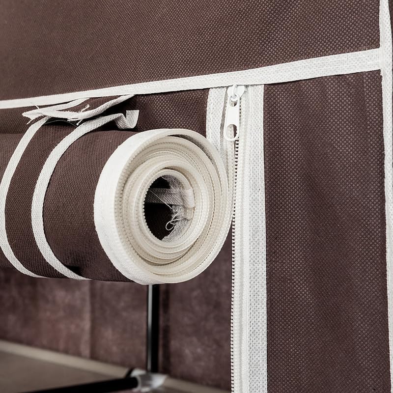 Miniatura 7 de Armario portátil de 64 pulgadas para colgar ropa, organizador y almacenamiento, armario de tela no tejida, estante de almacenamiento de ropa con