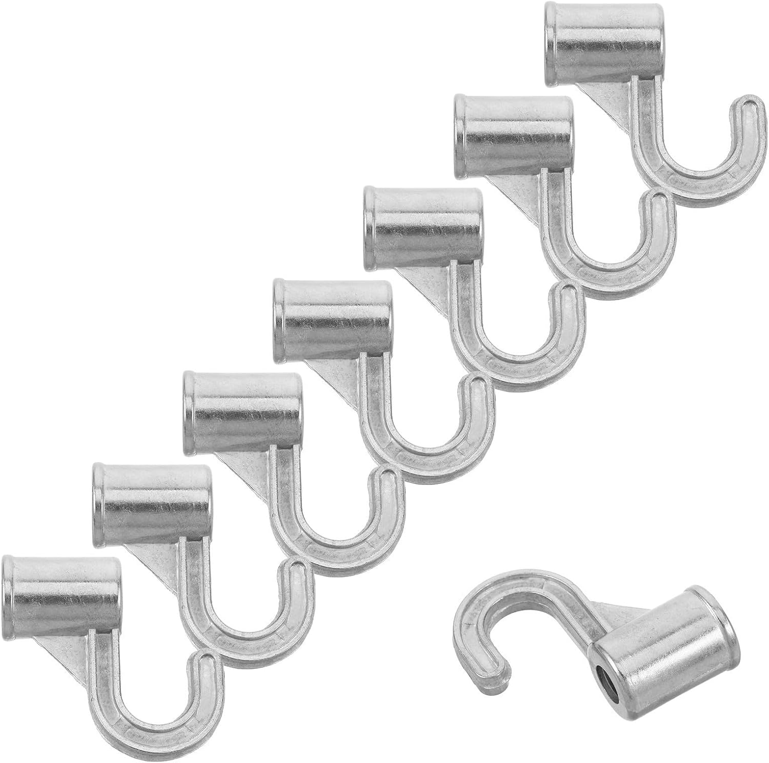 8pcs Metal Closet Rod Hooks with 19mm Inner Diameter, Space Saving and Secure Fit Rod Brackets for Organizing Different Items in Closet