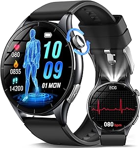 2026 Nuovo Smartwatch Uomo con ECG/Pressione Sanguigna/Sonno/Emozioni/Fatica/BMI/Temperatura/Cardiofrequenzimetro,1,56″AMO…