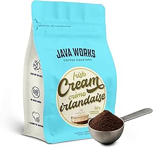 Java Works Coffee Irish Cream Flavoured Coffee Ground *Ground*, 340 Grams