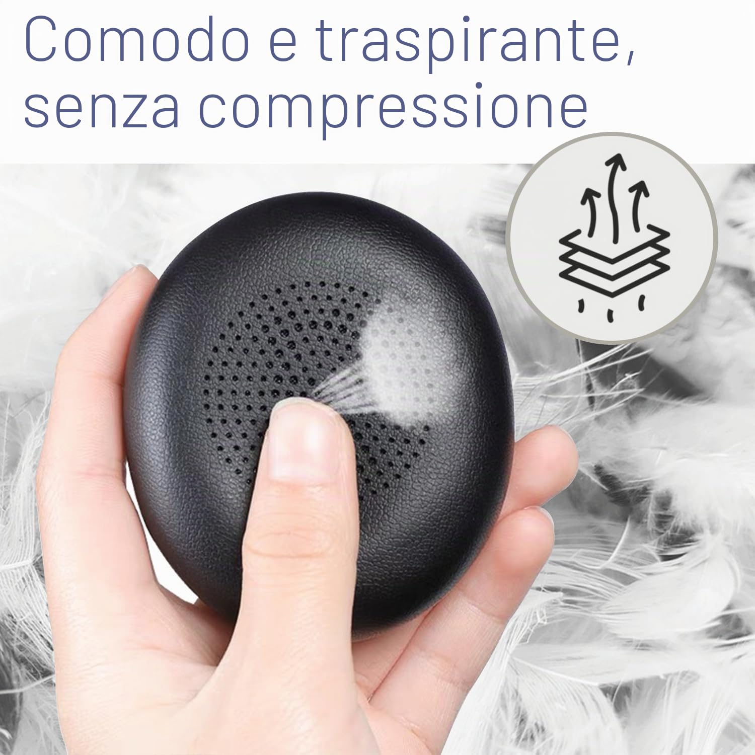INF Cuscinetti auricolari per cuffie Jabra Elite 45H / Jabra Evolve2 65 Cuscinetti di ricambio 1 paio