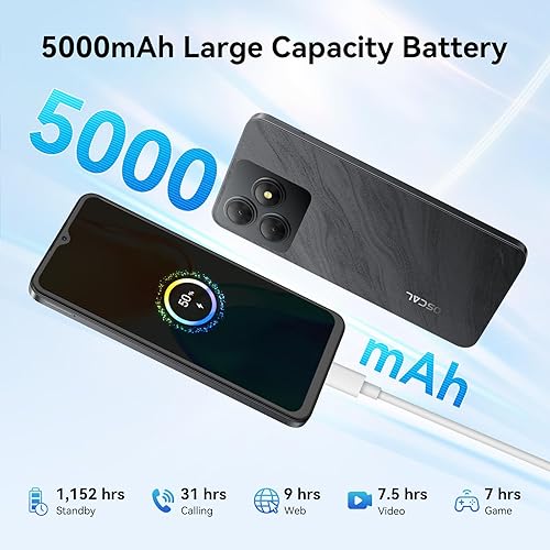 Miniatura 6 de OSCAL Teléfonos Android desbloqueados para teléfono T-Mobile, FLAT 2 Android 15 (2025), 12GB+128GB2TB TF Octa Core, teléfonos Dual SIM desbloqueados