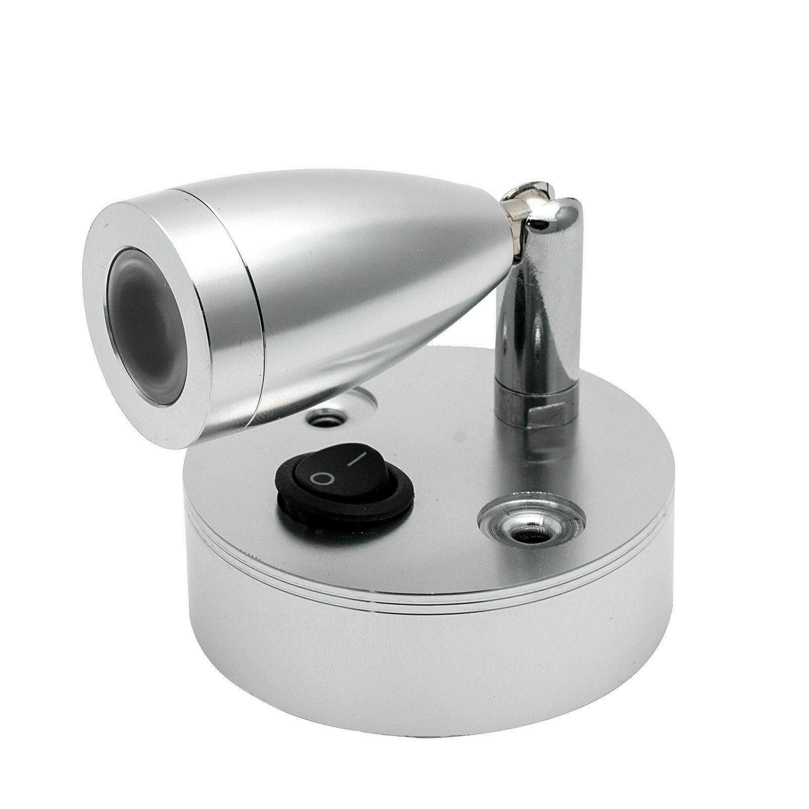 Luci di lettura spot a LED, luci interne 2PCS 12V con interruttore per camper Camper Caravan Van Boat, luce bianca