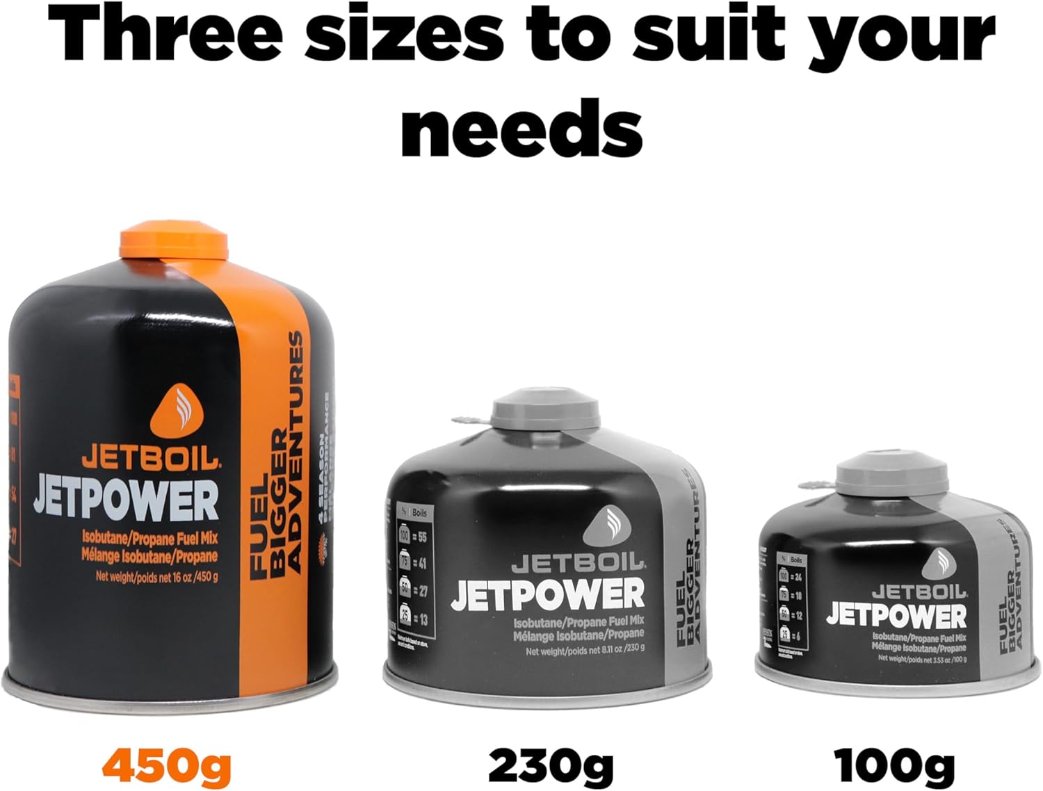Jetboil Jetpower Fuel for Jetboil Camping and Backpacking Stoves, 450 Grams