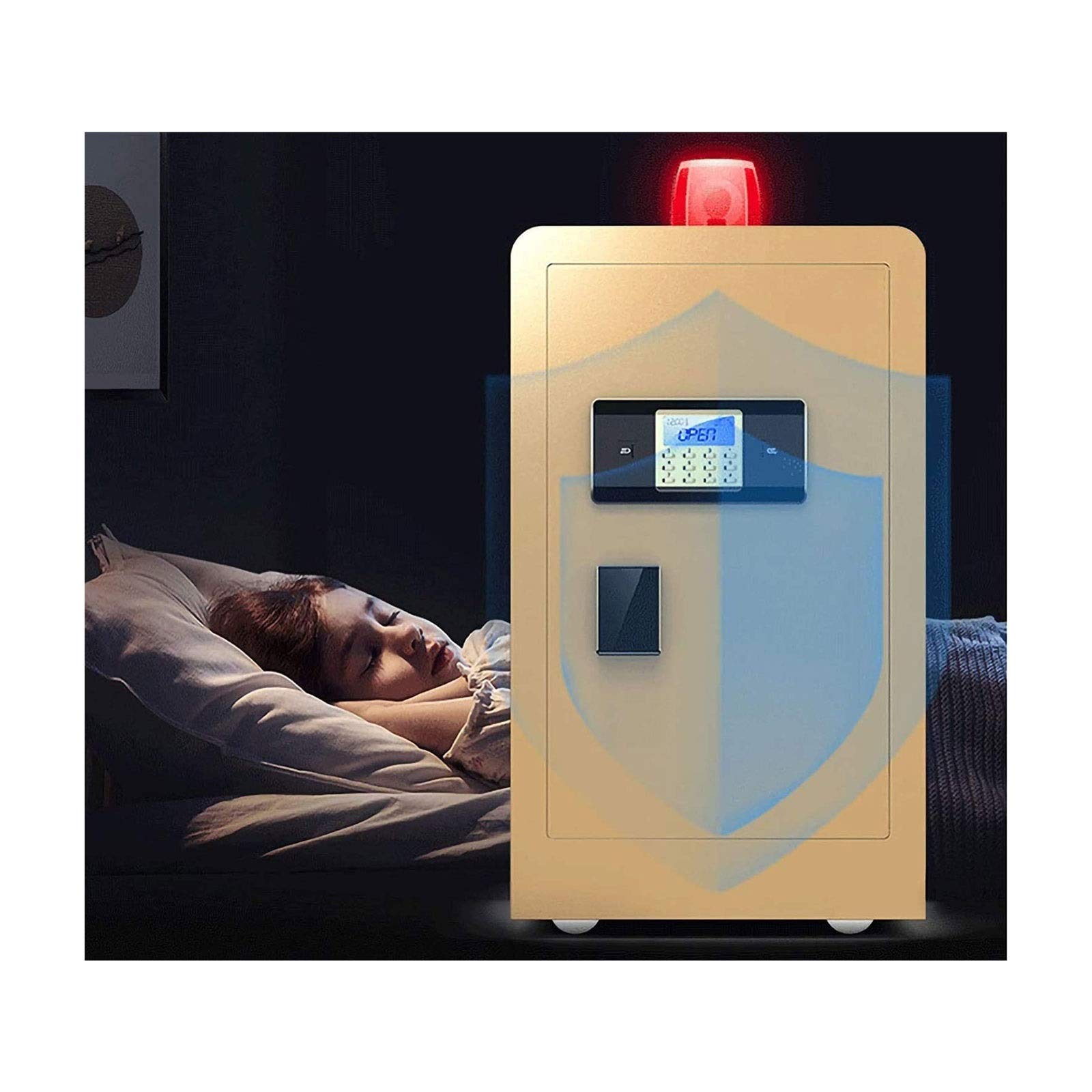 Cassaforte Digitale con Tastiera, Cassetto Porta Contanti, Struttura in Acciaio, Cassaforte per Gioielli E Denaro, per Casa, Ufficio, Hotel E attività Commerciali (B)