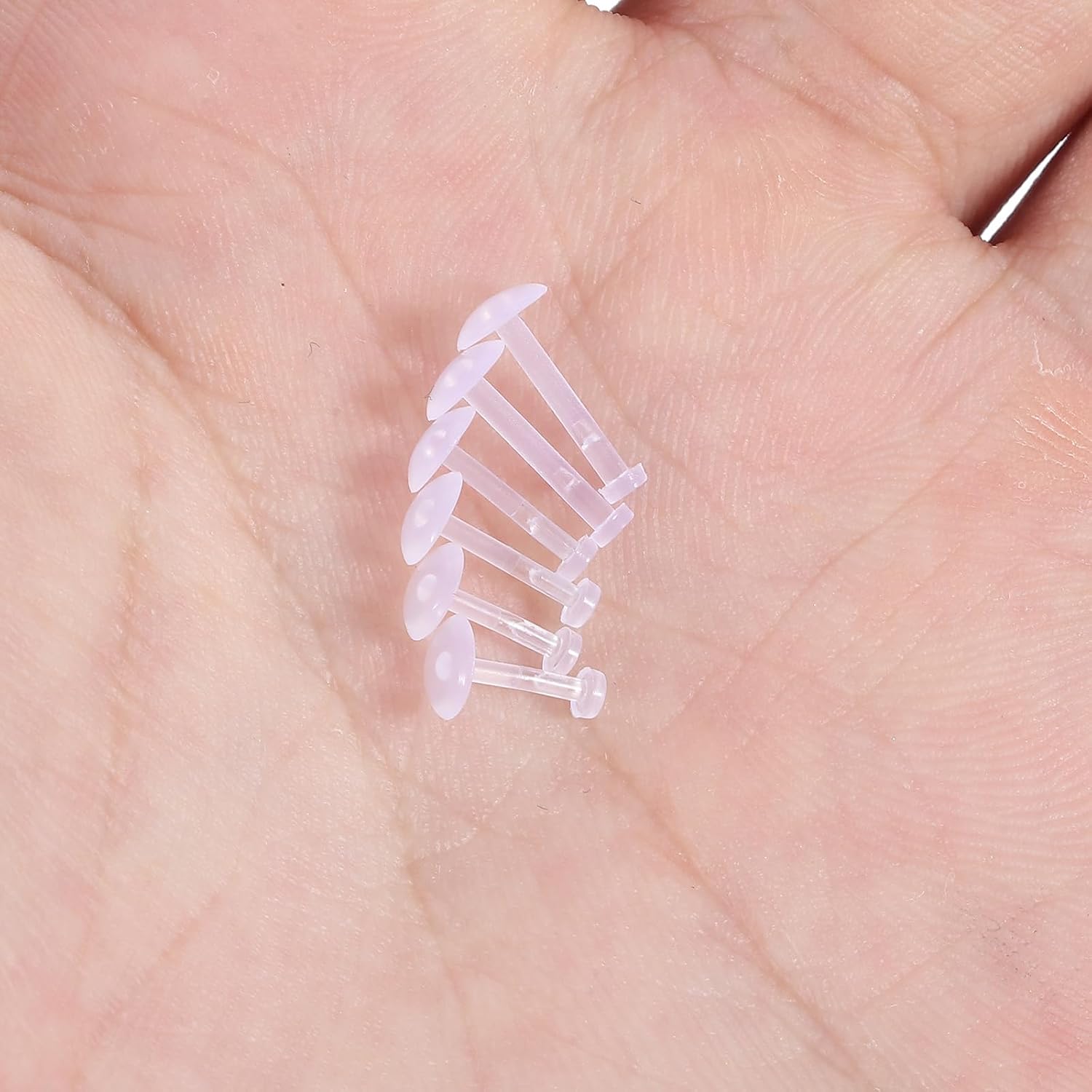 Yolev 30pcs Plastic Stud Earrings for Surgery 3 Sizes Bioflex Clear Piercing Jewelry Retainers Push Top Invisible Labret Studs for Work Sports Clear Piercing Retainer for Ears Cartilage Helix Tragus