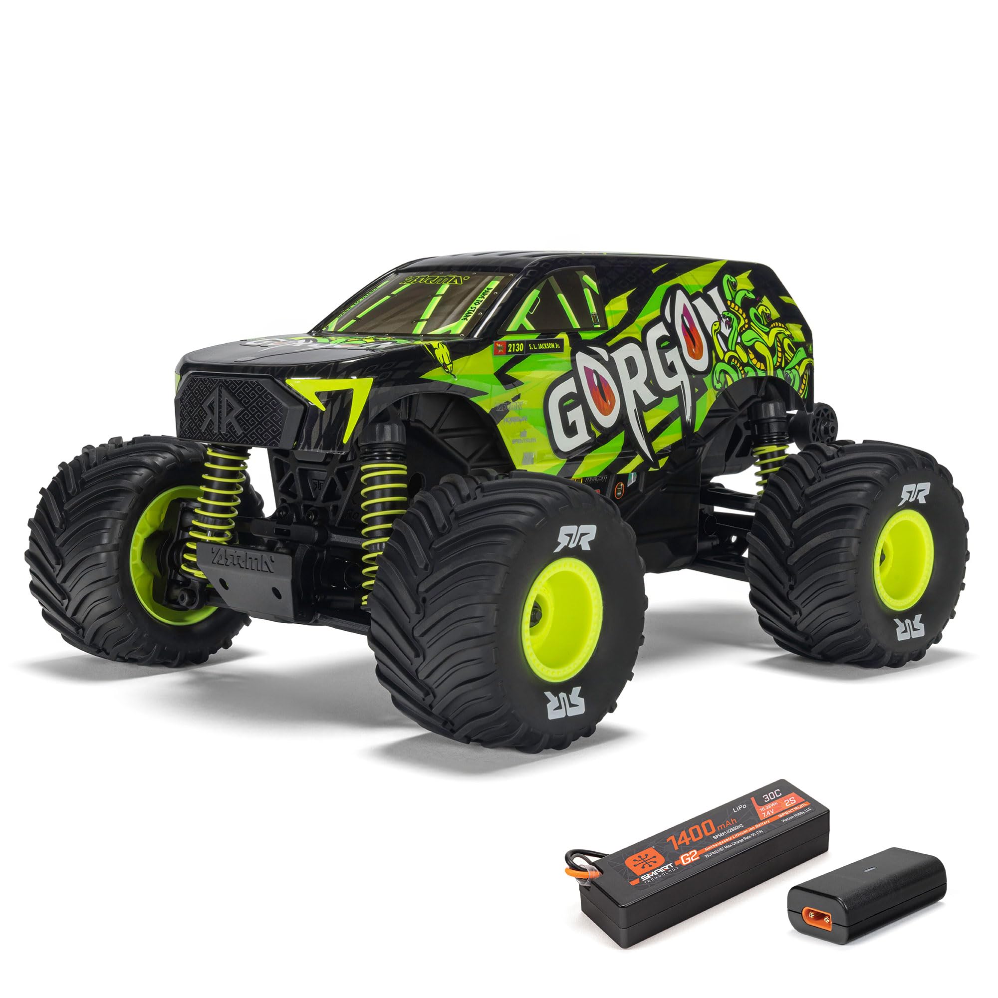 Arrma Rc Truck 1/16 Gorgon Grom 4X4 Rtr Spazzolato Monster Truck (Batteria E Caricabatterie Inclusi), Giallo, ARA2130T1-image