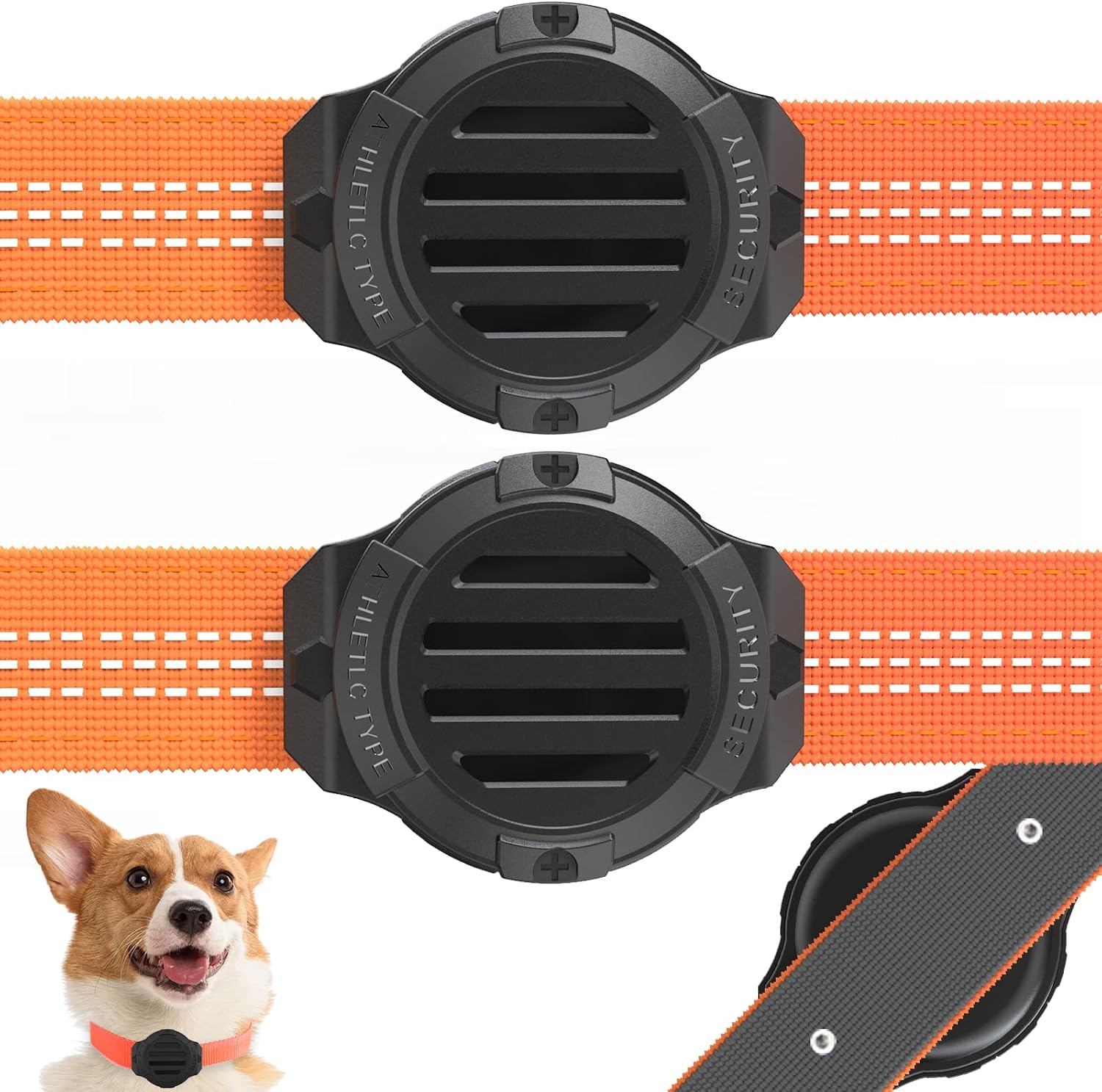 2 Pack Waterproof Airtag Dog Collar Holder,PSRAT Airtag Holder Case for Dog Collar Compatible with Apple Airtag Tracker and Cat…