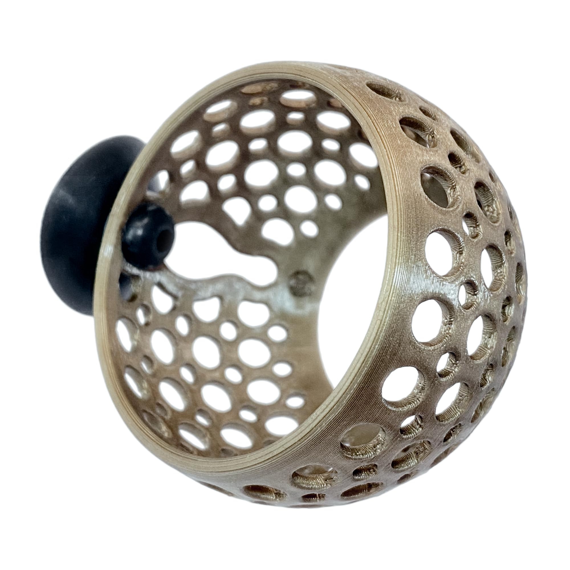 byMazy Cave Lounge, Hideout Fish Tank Ornament with Suction Cup for Betta, Fish and Shrimp to Swim-Through, Hide, Rest - Aquarium Decoration with Plant Holder (Bronze, Small)