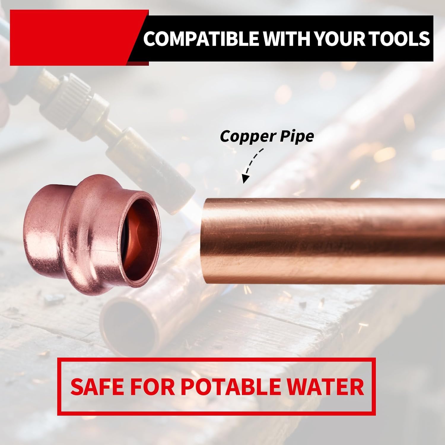 Copper Press Fittings End Cap - Plug, 10-Pcs 3/4 inch Heavy Duty Pro Press Fittings for Copper Fitting Connection, NSF 61 & 372, cUPC Certified