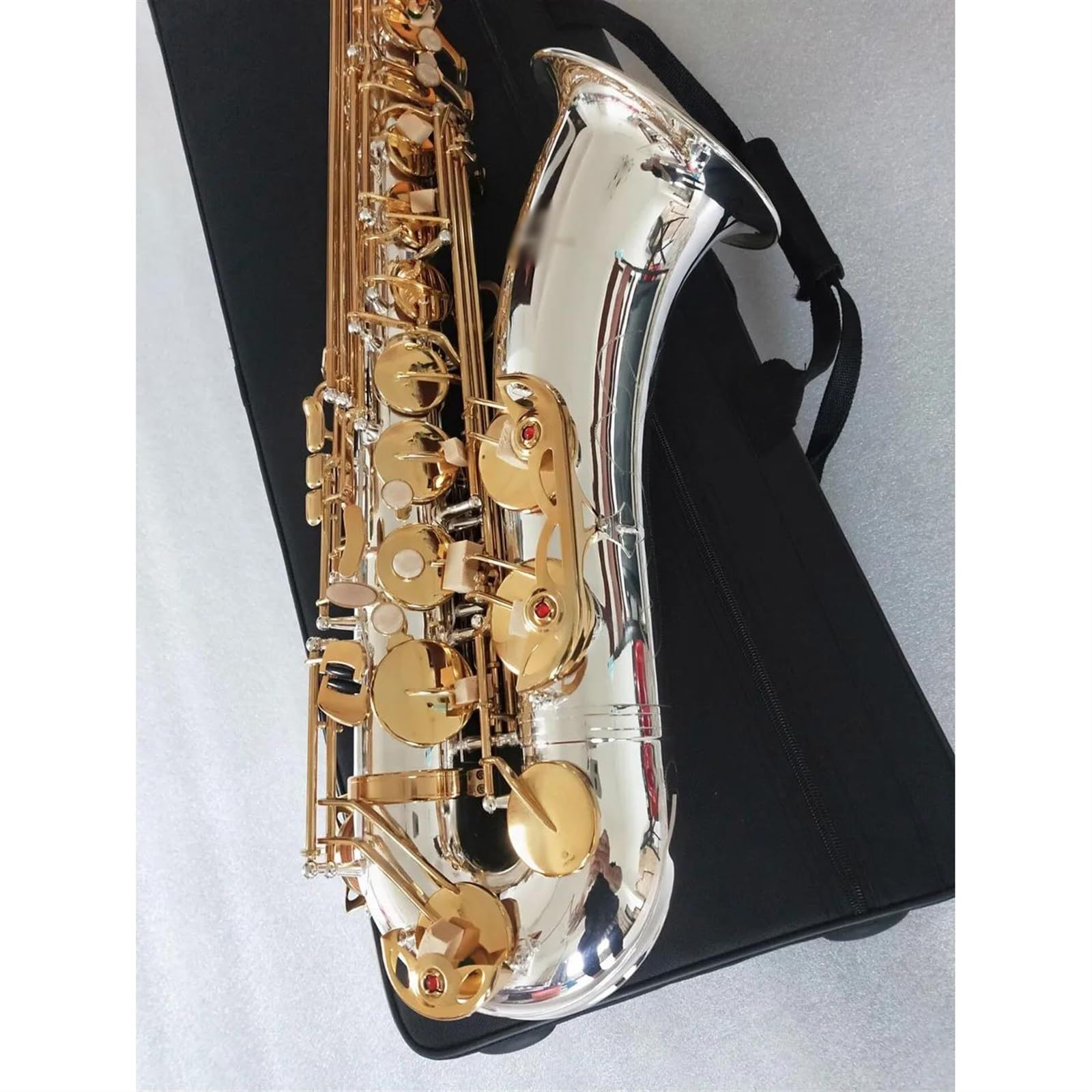 Saksofon Saksofon Tenorowy Instrumenty Muzyczne Bb Tone Silver Gold Key Sax Professional