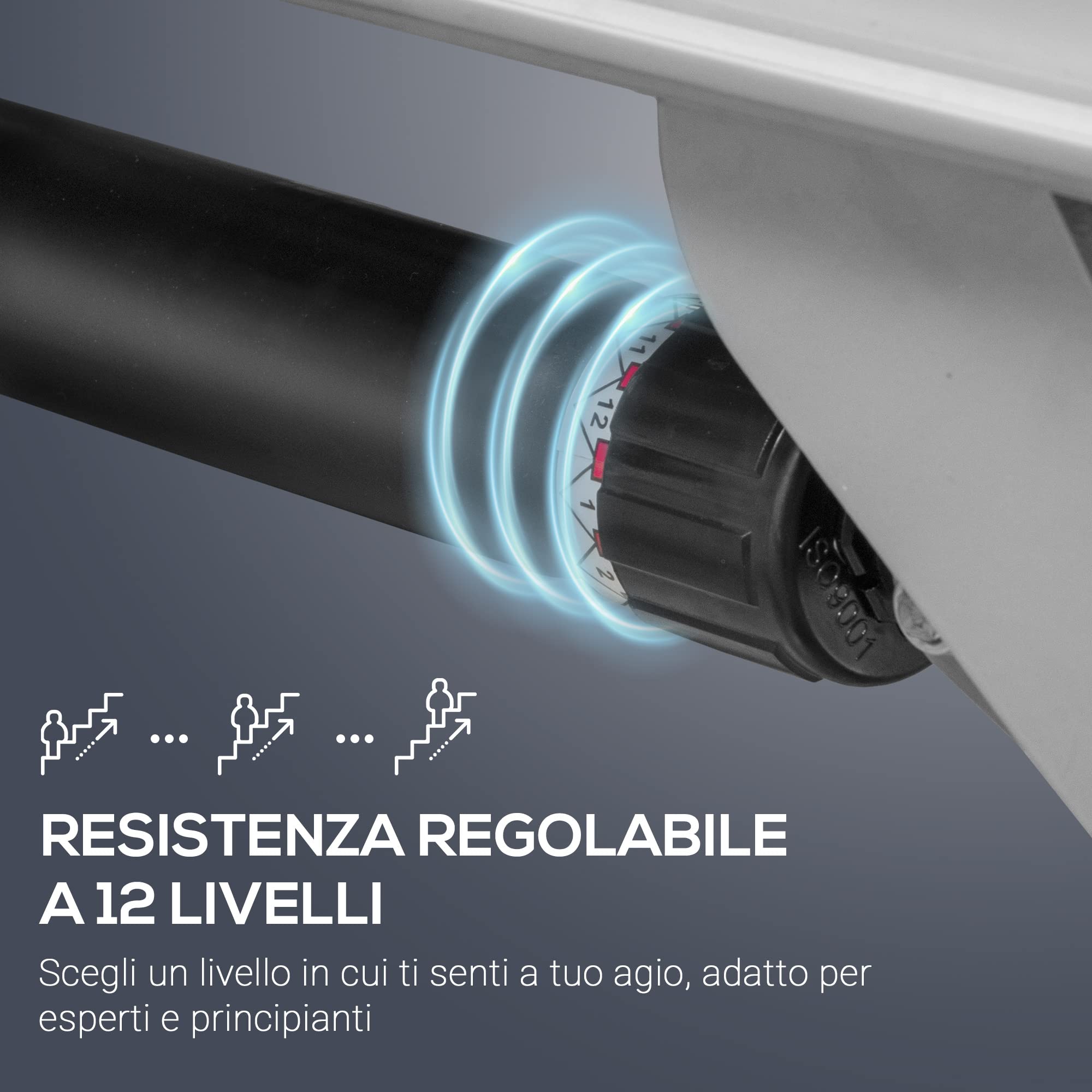 HOMCOM vogatore Professionale Magnetica per Casa a 12 Resistenze per Allenamento con Monitor Digitale e Struttura Scorrevole in Alluminio, Acciaio e ABS, 160x61x50cm, Grigio e Nero