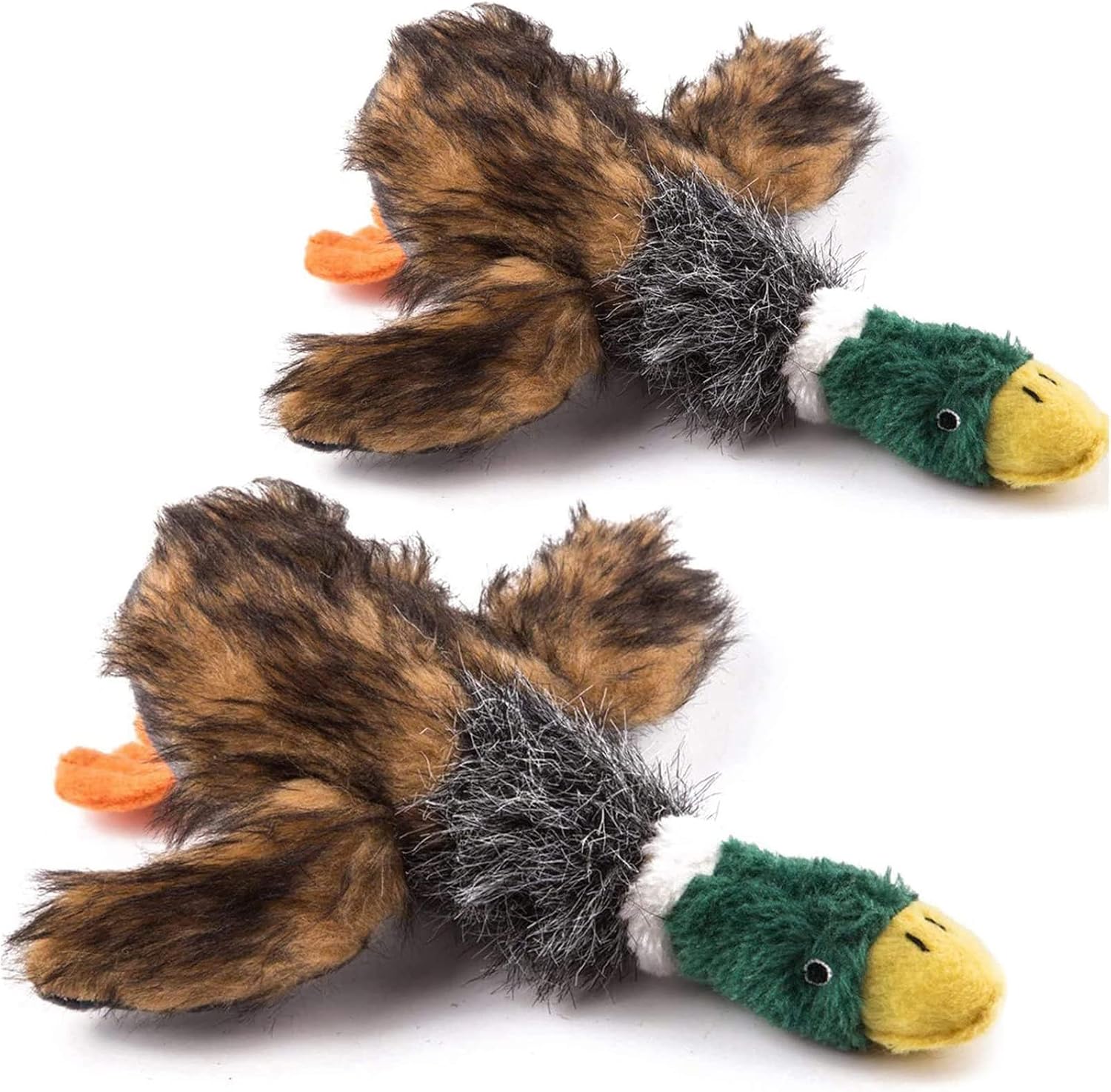wangstar Pet Mallard Duck Dog Toy, Squeaky Dog Toy, Plush Puppy Dog Chew Toy for Small Medium Dogs, 9 Inch Wild Duck 2pcs