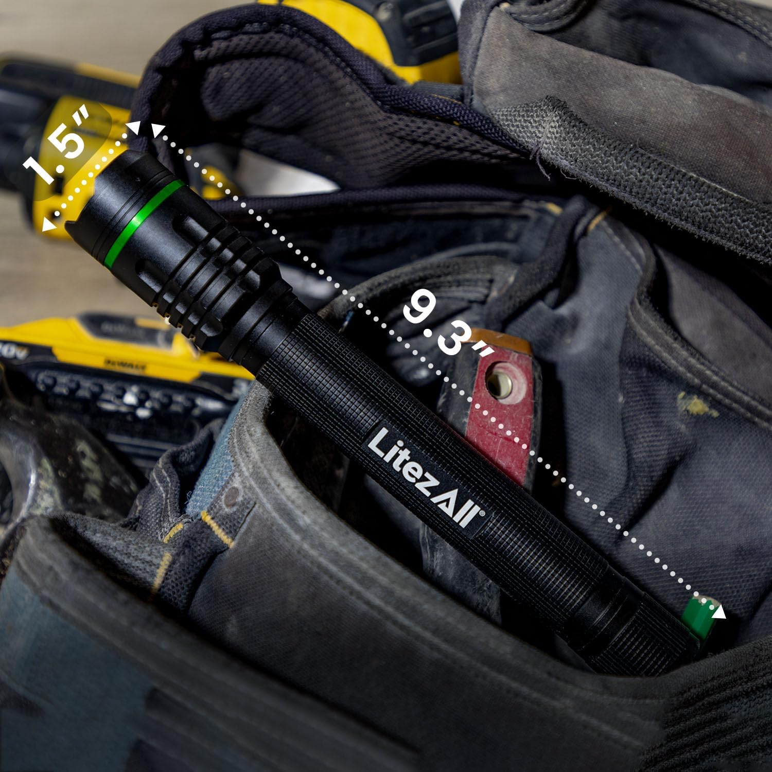 LitezAll 2000 Lumen Rechargeable Pocket Flashlight – Slim Thin Flashlight with 3 Brightness Modes, Pocket Flashlights High Lumens, Long Beam Pocket Light