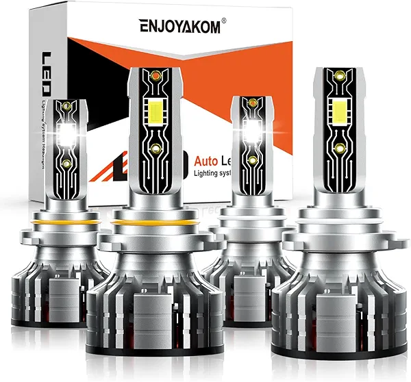 ENJOYAKOM LED Headlight Bulbs Compatible for Honda Civic 2004 2005 2006 2007 2008 2009 2010 2011 2012 2013 2014 2015, 9005 9006 High Low Beam Light Bulbs, 6500K White, Plug and Play, Pack of 4