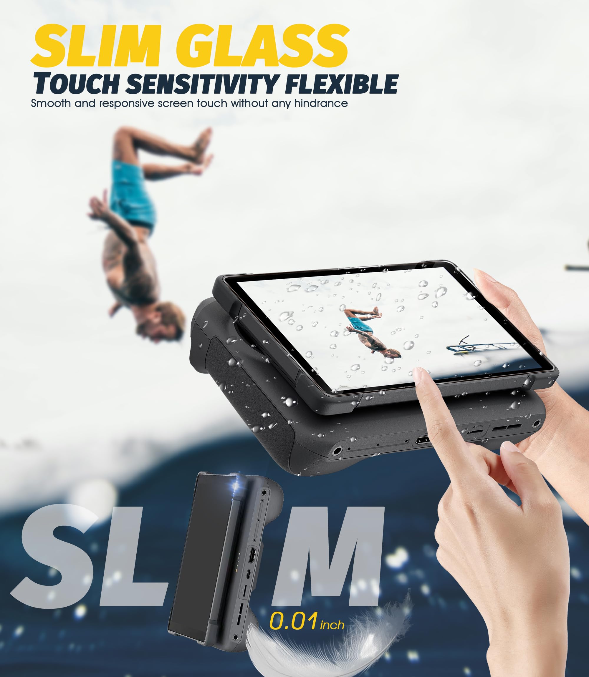NEWZEROL 3 Pezzi Vetro Temperato Compatibile per DJI RC Pro 2, Bordi Curvi 2.5D, Pellicola Protettiva in Vetro Temperato ad Alta Definizione Antigraffio