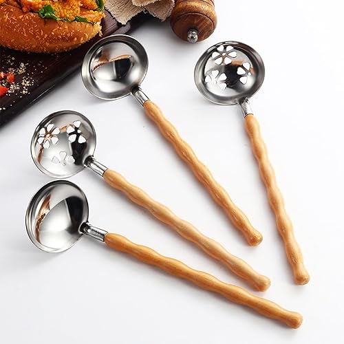 Miniatura 4 de 10Pcs Stainless Steel Kitchen Utensils Set with Natural Wood Handle Professional Cooking Tool for Home Cook