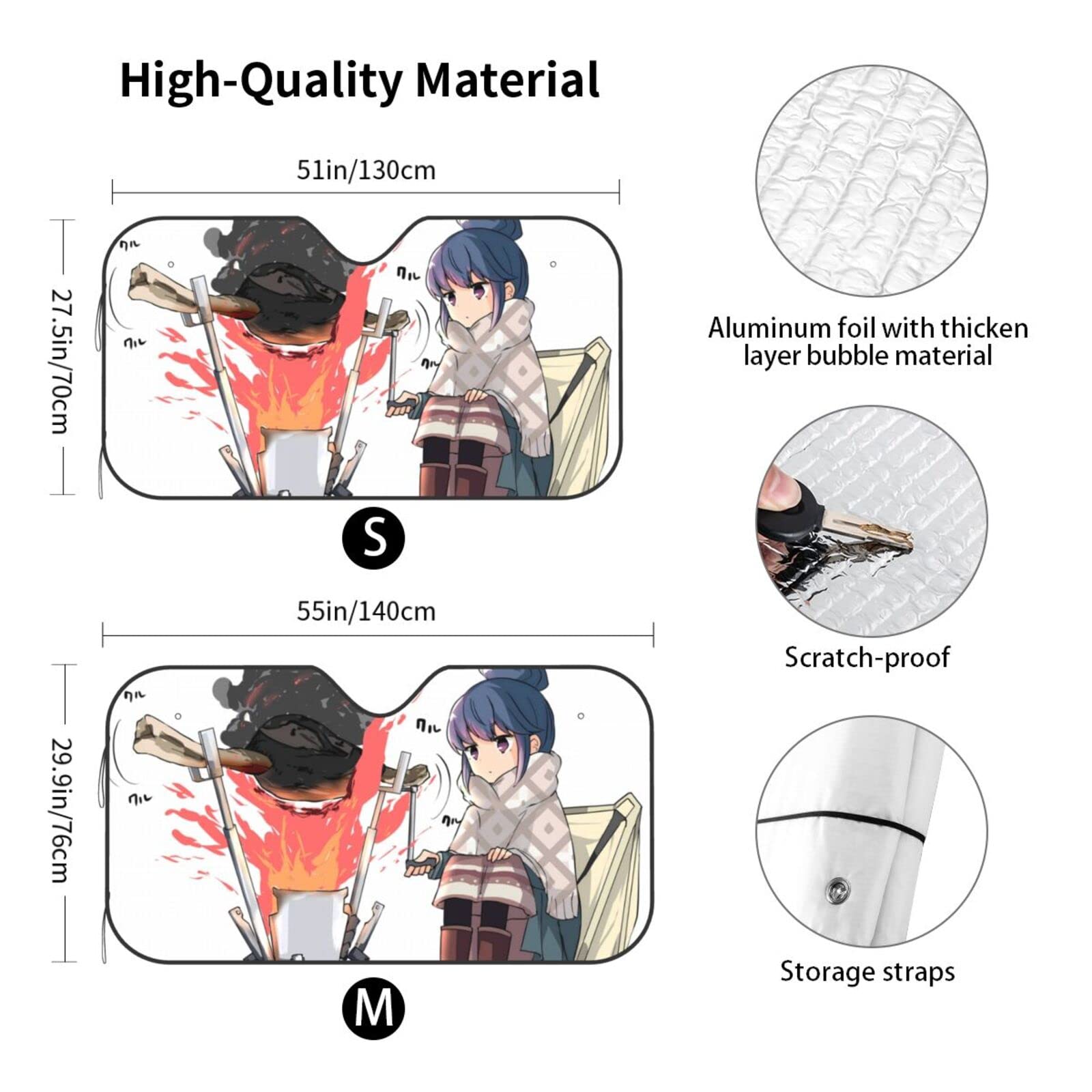 Amazon | ゆるキャン△ サンシェード サンシェード車フロントカバー 車