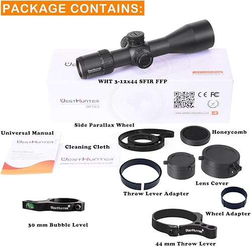 Vista 35 de WestHunter Optics WHT SFIR FFP Series - Telescopio compacto de competición, 1/10 milésimas de pulgada de pulgada de diámetro, primer plano focal