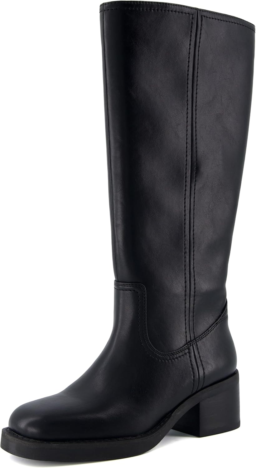 CUSHIONAIRE Sawyer Tall Chunky Heel Womens Boots - Pull On Casual Knee High Boots for Women