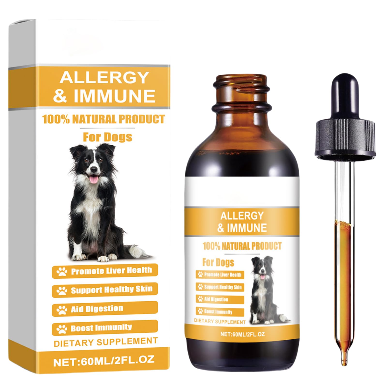 Dog Yeast Infection Treatment, Yeast Infection Treatment for Dog Itchy Skin & Ear Relief, Soothes Allergies & Itching