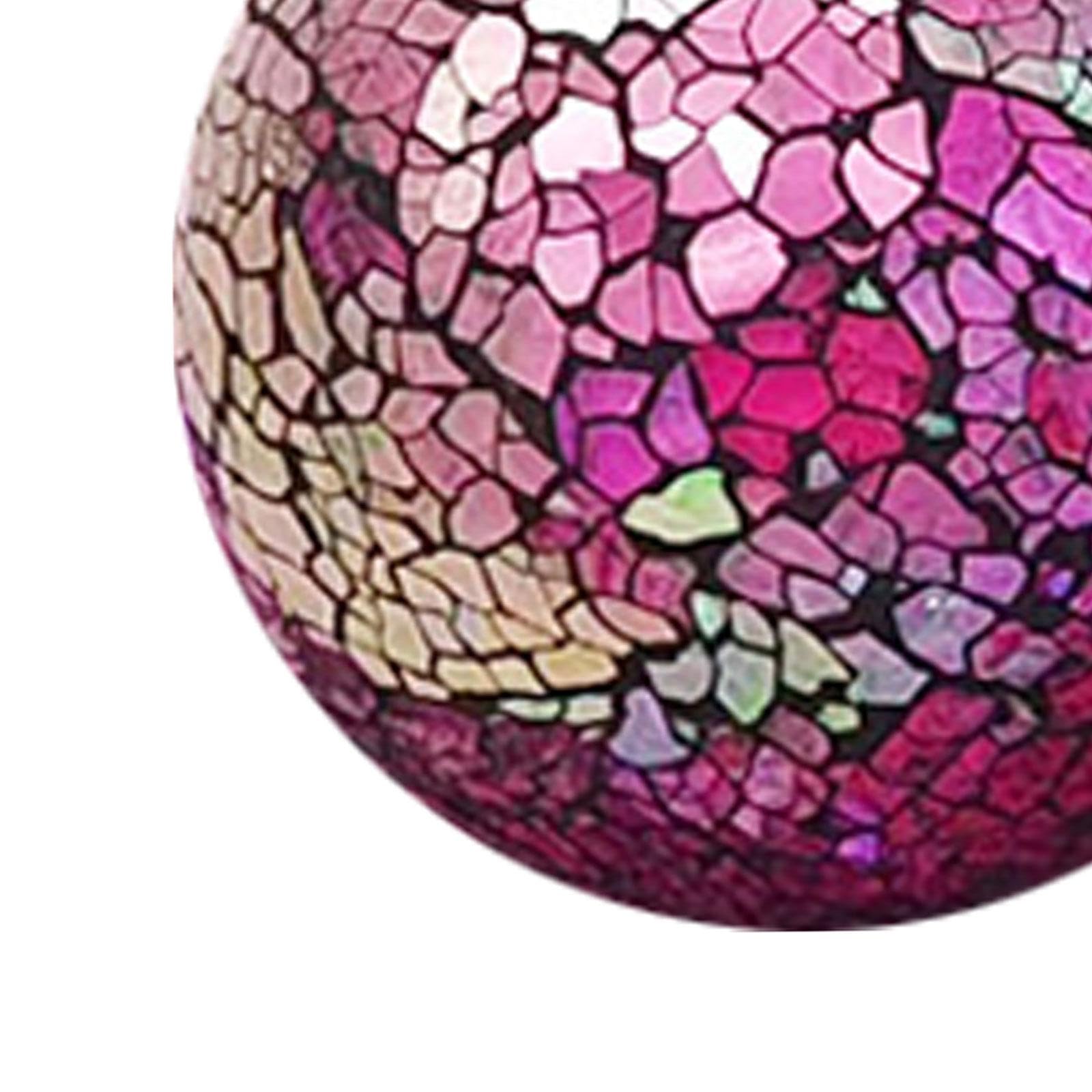 3 Sfere a Mosaico di Vetro 8 Cm per Vasi E Disposizioni Da Tavolo in Stile Moderno, Viola