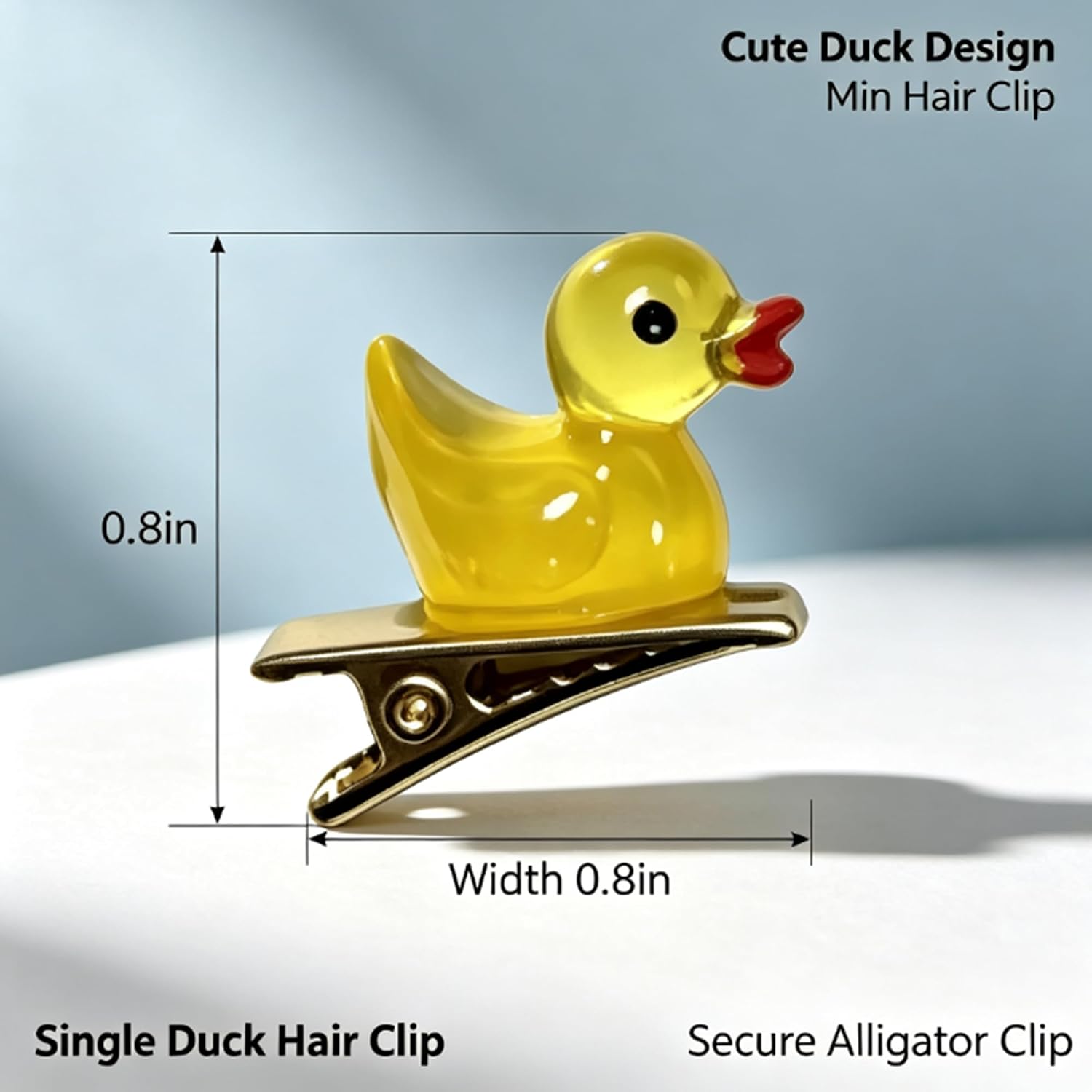 10 Pcs Small Yellow Duck Hair Clips, Resin Trinkets Hair clip for Girls image 2
