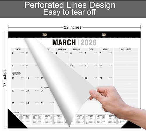 Miniatura 4 de Calendario de escritorio 2026 grande 22 x 17 pulgadas, calendario de pared Ougesi 2026-2027 cubre enero 2026 a junio 2027, suministros de oficina,