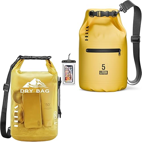 HEETA Bolsa seca impermeable con funda para teléfono incluida con bolsa seca mejorada con bolsillo con cremallera para mujeres y hombres, bolsa de