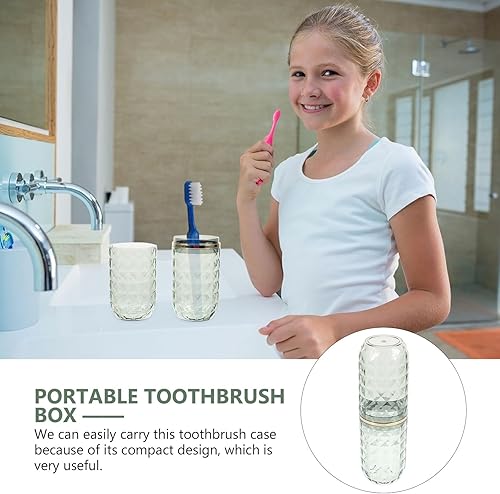 Miniatura 7 de Kisangel 2 juegos portátil cepillo de dientes caso viaje cepillo de dientes viaje cepillos de dientes amantes de la mascota verde portátil