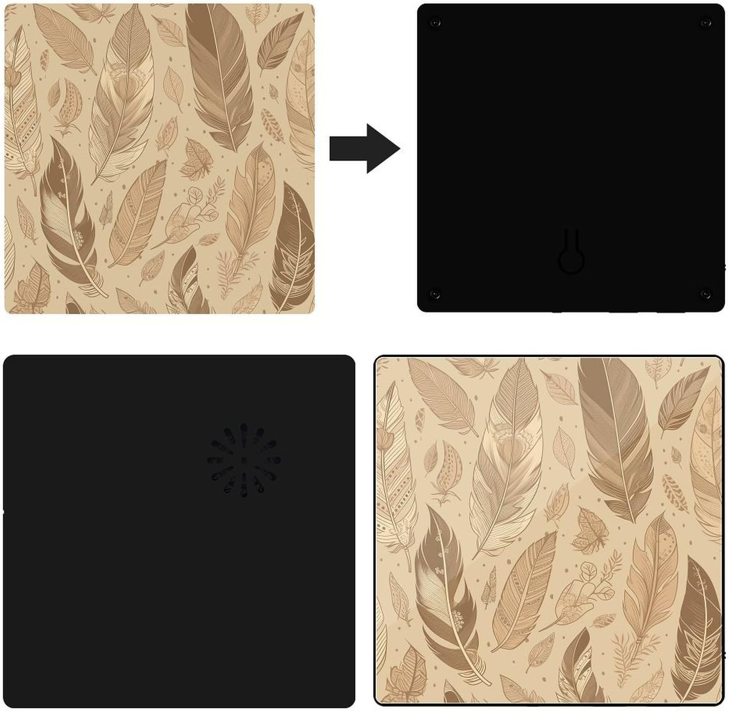 Beige Leaf Pattern Music Refrigerator Sticker image 3