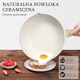 GiPP Patelnia do duszenia o wysokości 24 cm,nieprzywierająca, biała | z pokrywką, patelnia 24 cm, do wszystkich rodzajów