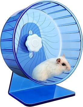 Super Silent Hamster Exercise Wheels,Silent Hamster Wheel,Adjustable Stand Hamsters Exercise Wheels,Quiet Rat Wheel,Quiet Running Wheel for Dwarf,Hamsters and Other Small Animals   5.5 inch, Blue