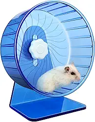 Roda de hamster, roda silenciosa, rodas de exercício de hamster super silenciosas, roda de hamster silenciosa, rodas de exercício ajustáveis para hamsters, roda de rato silenciosa (Φ 14 cm, azul)