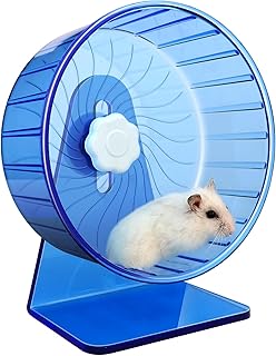 Hamsterrad,Silent Laufräder Hamster Rad,Silent Wheel,Super Silent Hamsters Übungsräder,Einstellbarer Stand Hamster Übungsräder,Ruhiges Rattenrad (Φ 14cm, Blau)