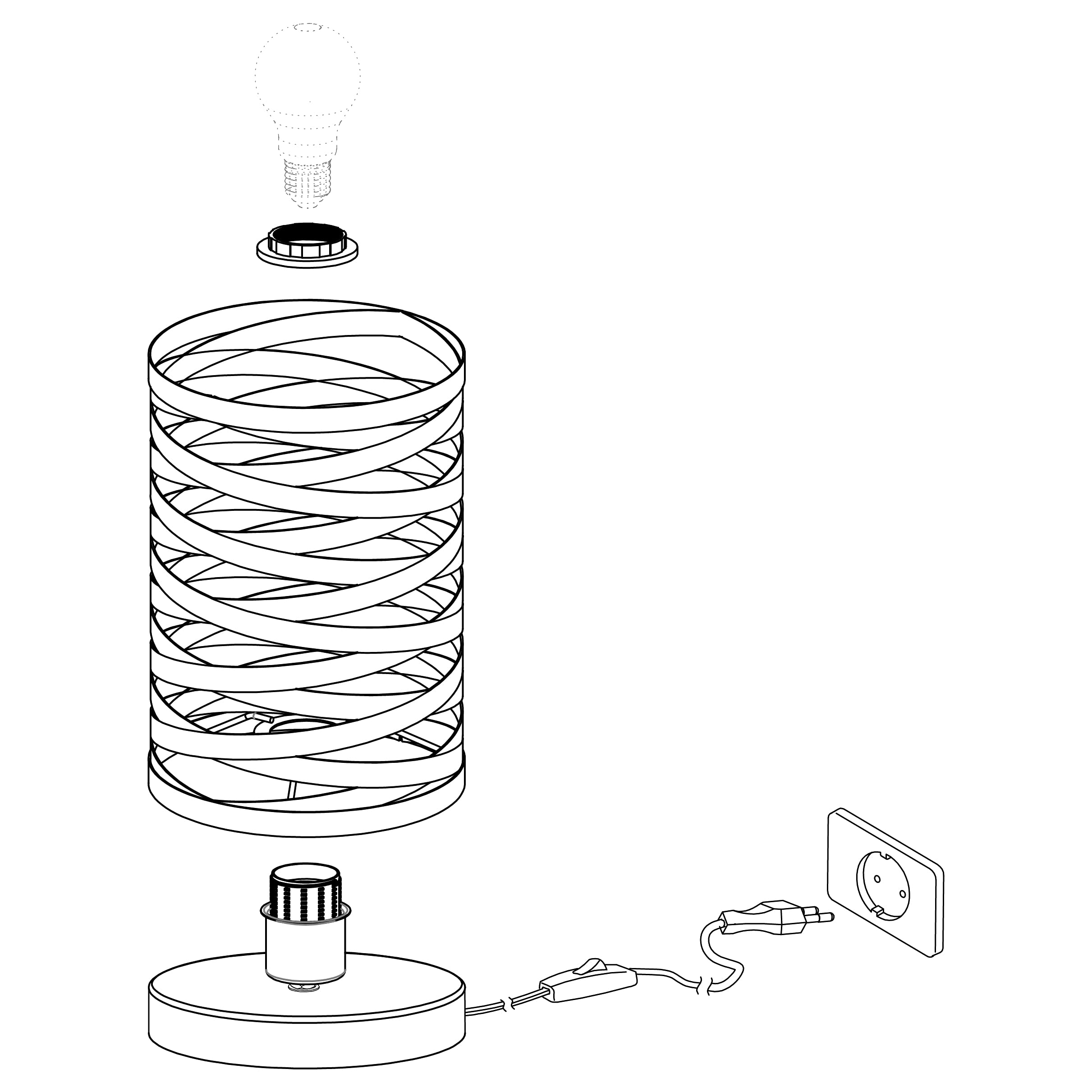 Eglo lampada da tavolo Cremella, lampada da tavolo a fiamma | vintage, industriale, lampada da comodino in nero, lampada da soggiorno, lampada con interruttore, versione E27