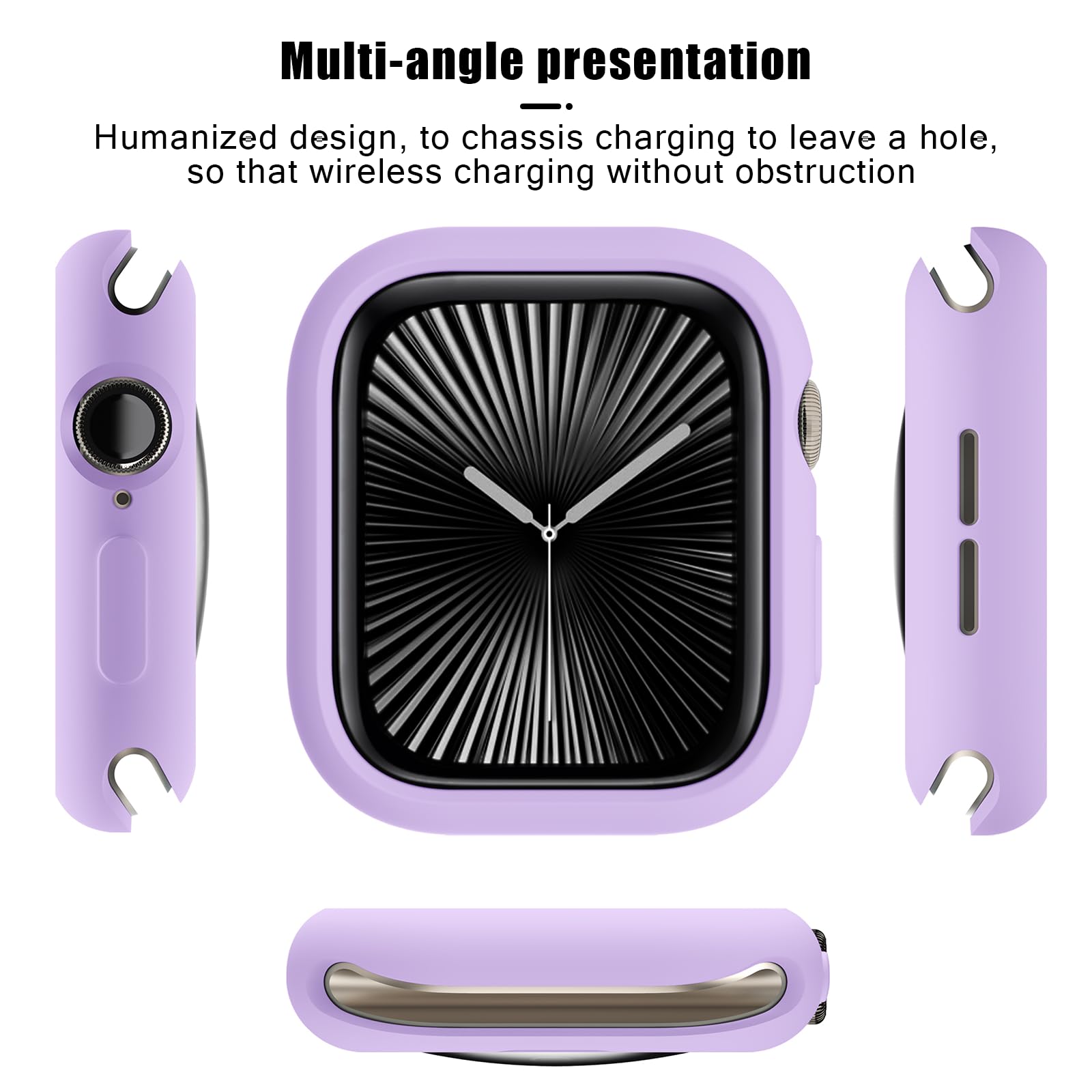 YOUULAR Soft Candy Colors Case for Apple Watch Series 10 46MM, Ultra Thin TPU Shockproof Smart Watch Cases Bumper Cover for iWatch Series [No Screen] Purple