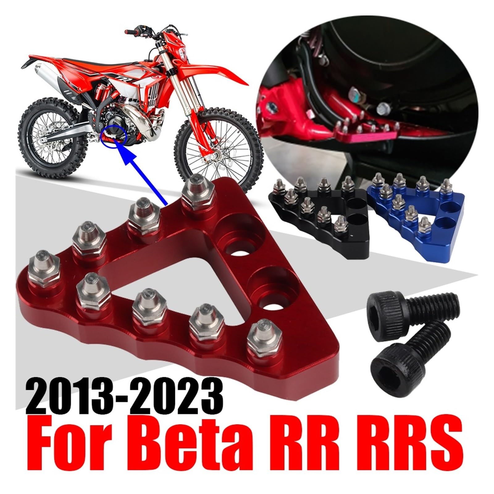 Repose-Pieds Moto Pliable XuYingBhd Pour Beta RR 200-500 2013-2023 - Aluminium Antidérapant - Noir