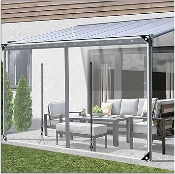 Tarps Grommets Heavy Duty Waterproof PVC Transparent,Outdoor Vinyl Tarpaulin Curtain Side Panel,Clear Awning Canopy Patio Tent Enclosure,Customizable Awning Size H0.8xW1m/H2.6xW3.2ft