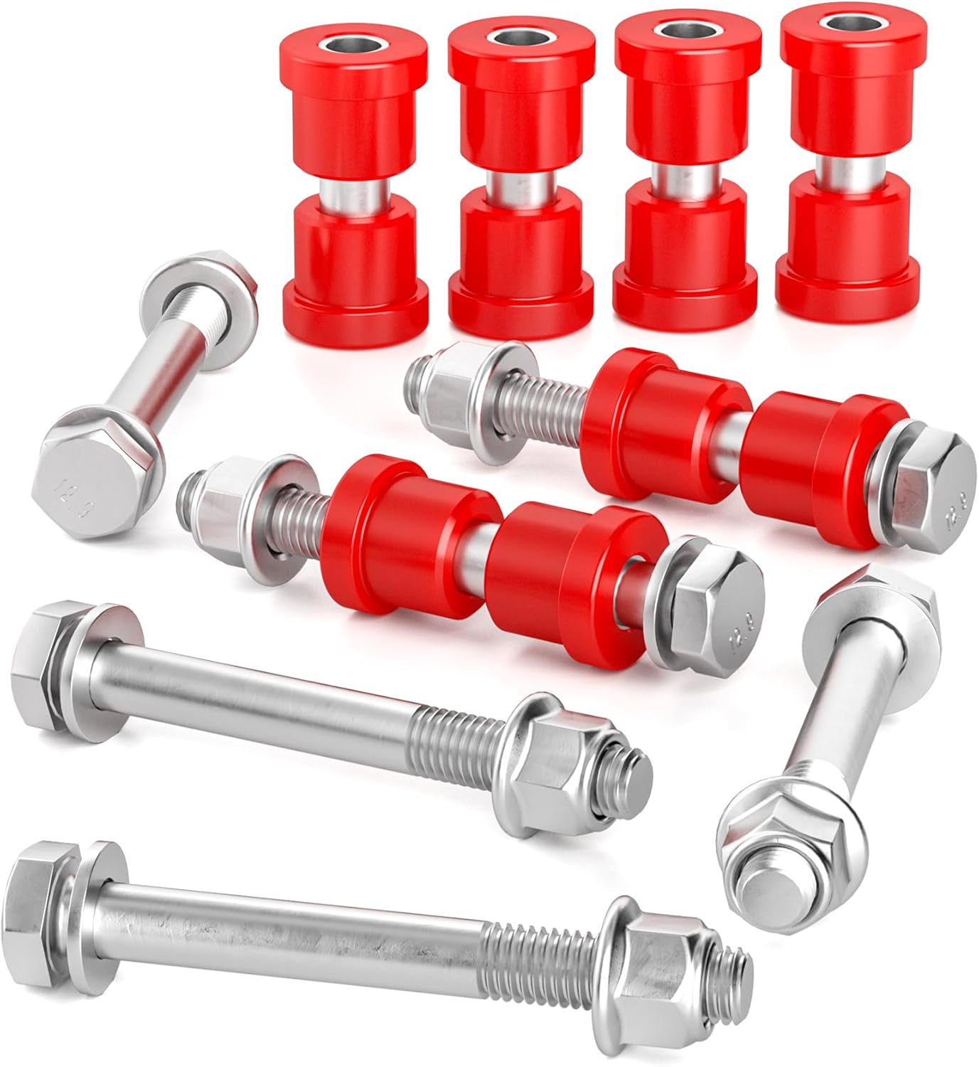 EZGO TXT Spring Bushing Kit With Screw Nut, Golf Cart Rear Leaf Spring Polyurethane Bushing and Sleeves for 1994-Up TXT and 1981-Up Club Car DS, GolfCart Suspension Replace Parts OE 70289G01 70291G02