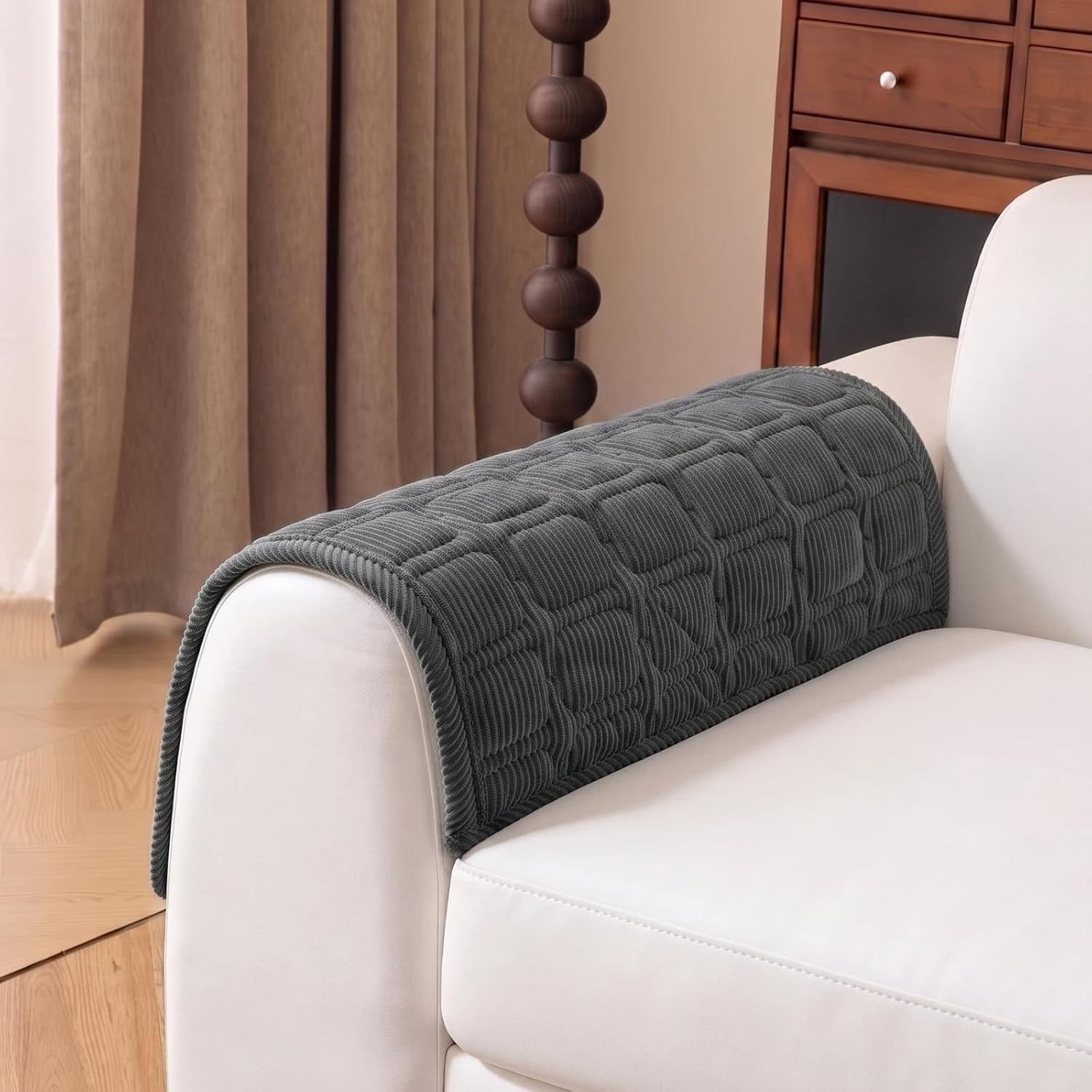 Couch Arm Covers, Sofa Arm Covers (2pcs Dark Gray)