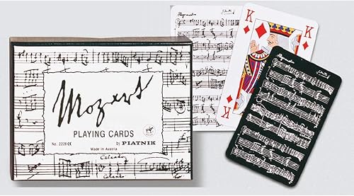 Gibsons Games Piatnik - Juego de cartas Mozart en blanco y negro, doble cubierta