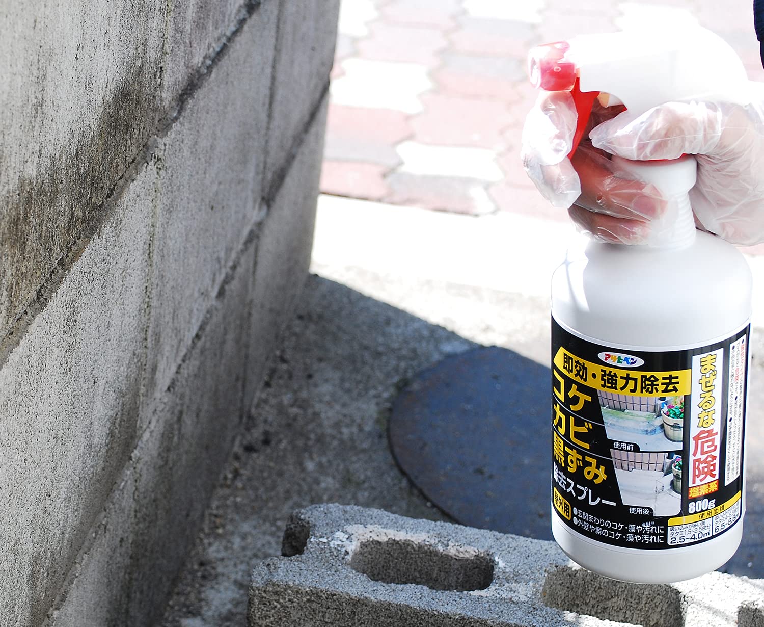 Amazon | アサヒペン 屋外用コケ・カビ・黒ずみ除去スプレー 800g