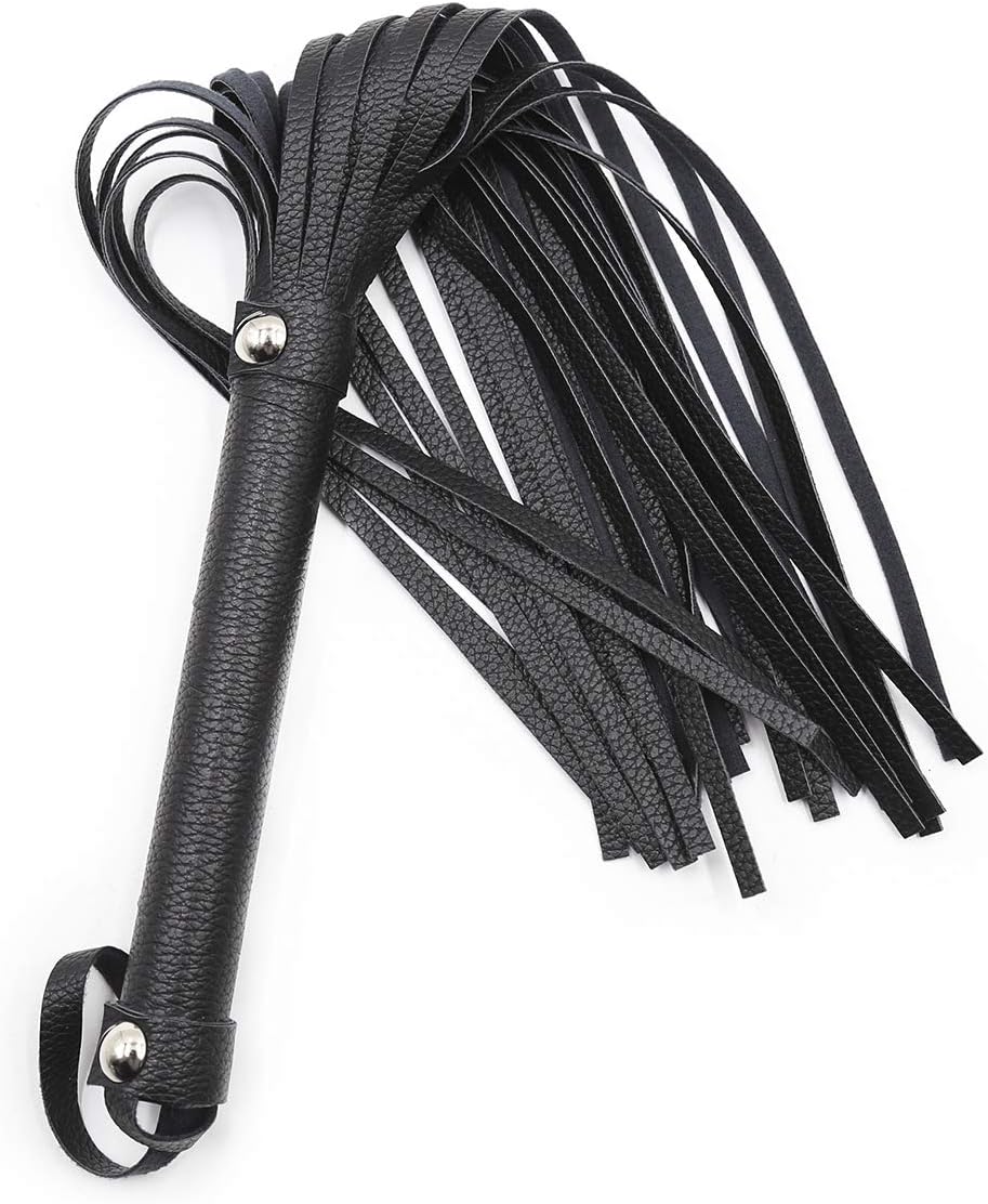 HSBHSJ Leather Tickler Whip Role Play clothes Costumes Cosplay Toys For women black