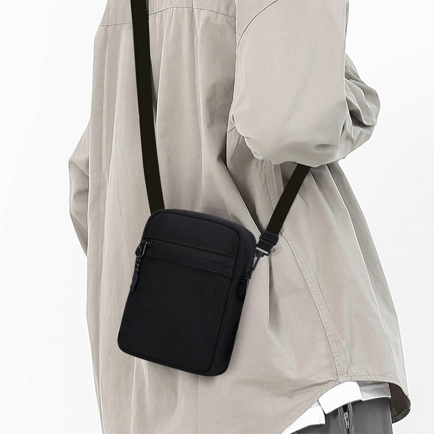 Lohol Mini Messenger Bag Crossbody Bag for Men Women, Water Resistant Small Sling Shoulder Satchel Purse for Travel Work - Image 2