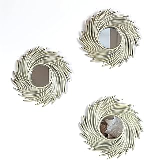 Mirrorize 10      Silver Round Mirror Wall Decor Set  Silver Wall Mirrors Accent - Compare price