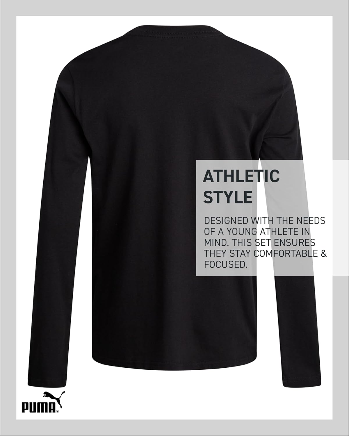 PUMA Boys Long Sleeve Shirts - 2 Pack Athletic Youth Crew Neck Performance Activewear Boys T Shirts for Kids (8-20) - Image 6