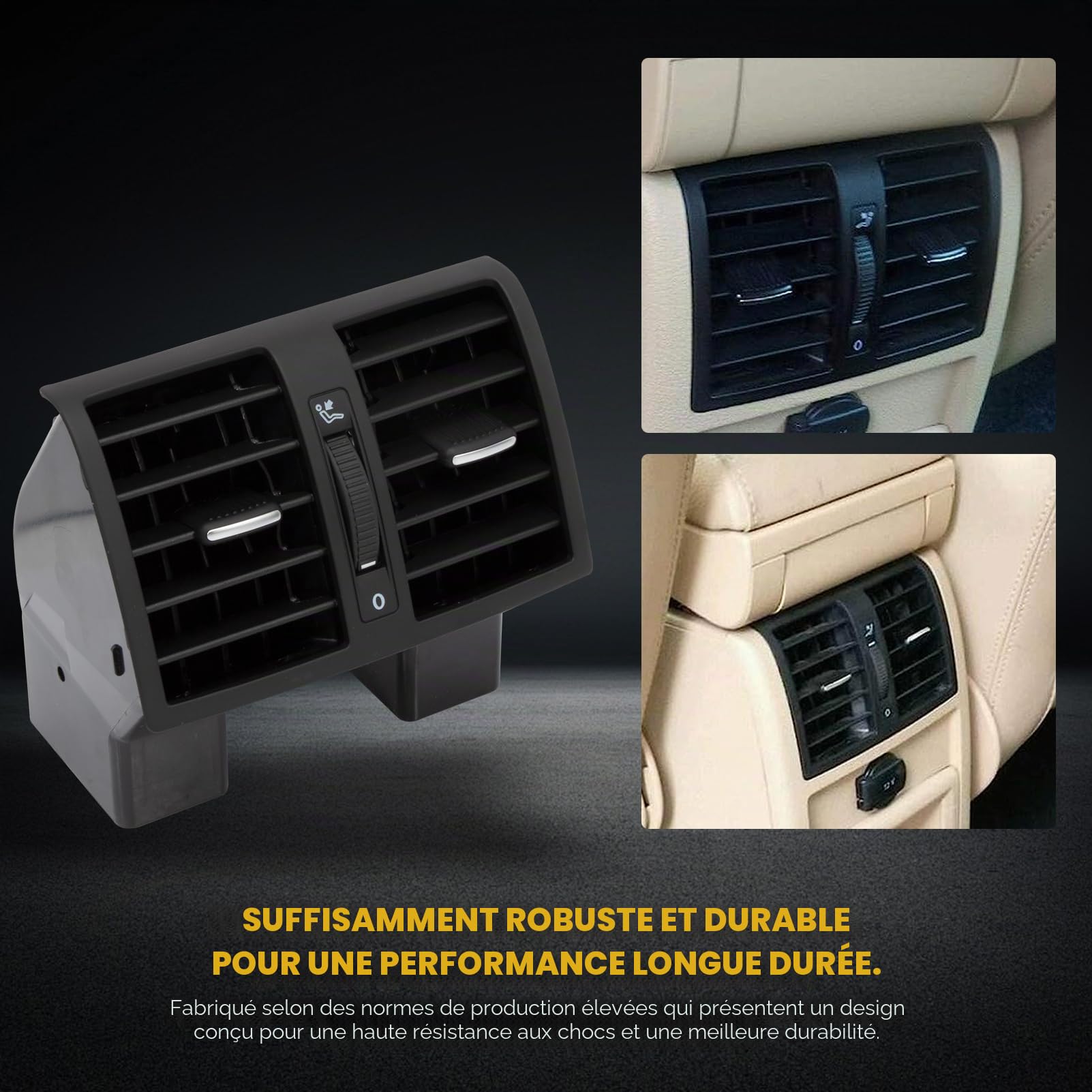Grille d'aération pour VW Touran 2003-2015 Caddy 2004-2015 Grille Ventilation Centrale Arrière 1TD819203A Grille d'aération pour Console Centrale