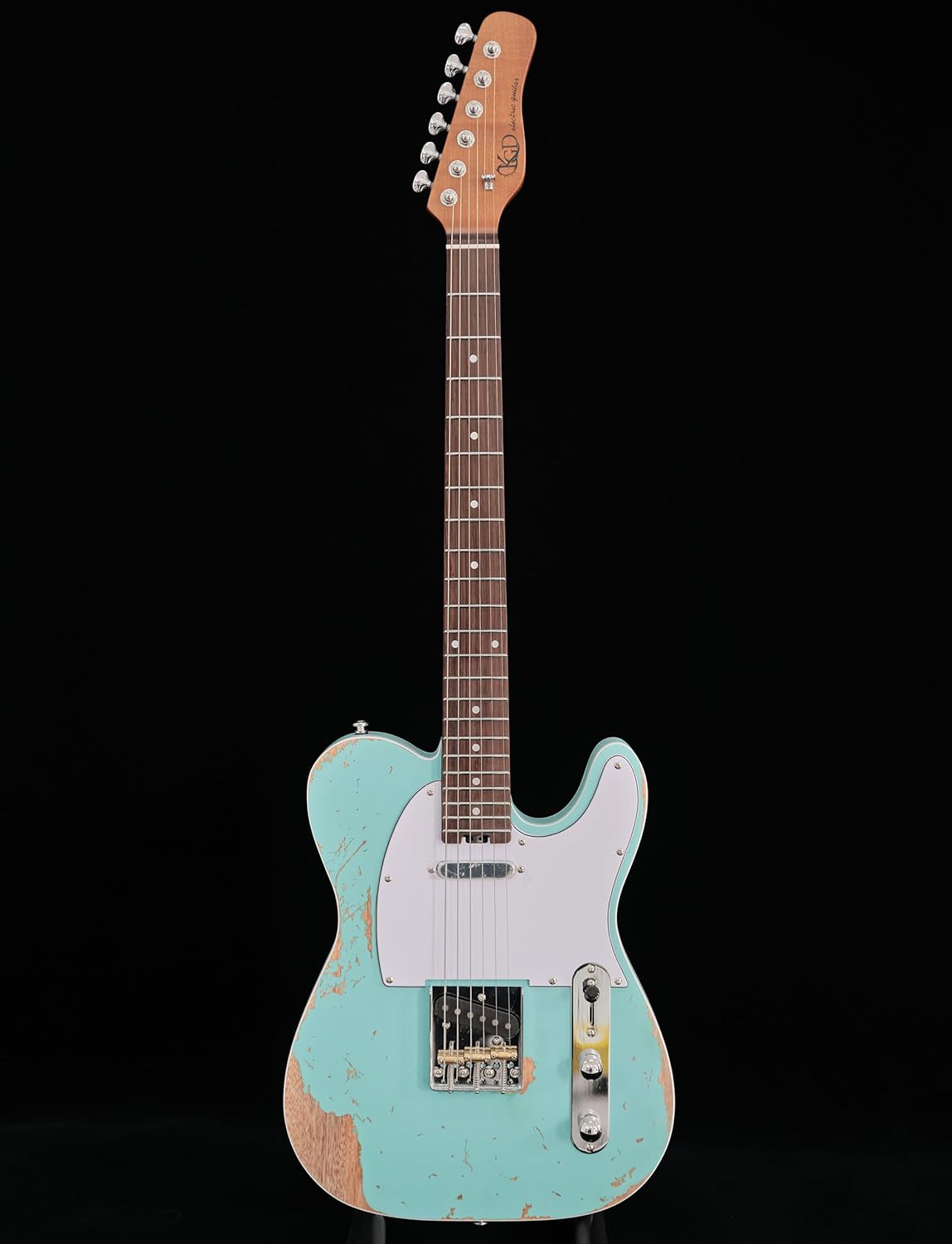 KGD Relic electric guitar, mahogany body, carbonized maple neck, rosewood fretboard, 6-string solidbody electric guitar, S-S pickupsbrass barrel saddle bridge