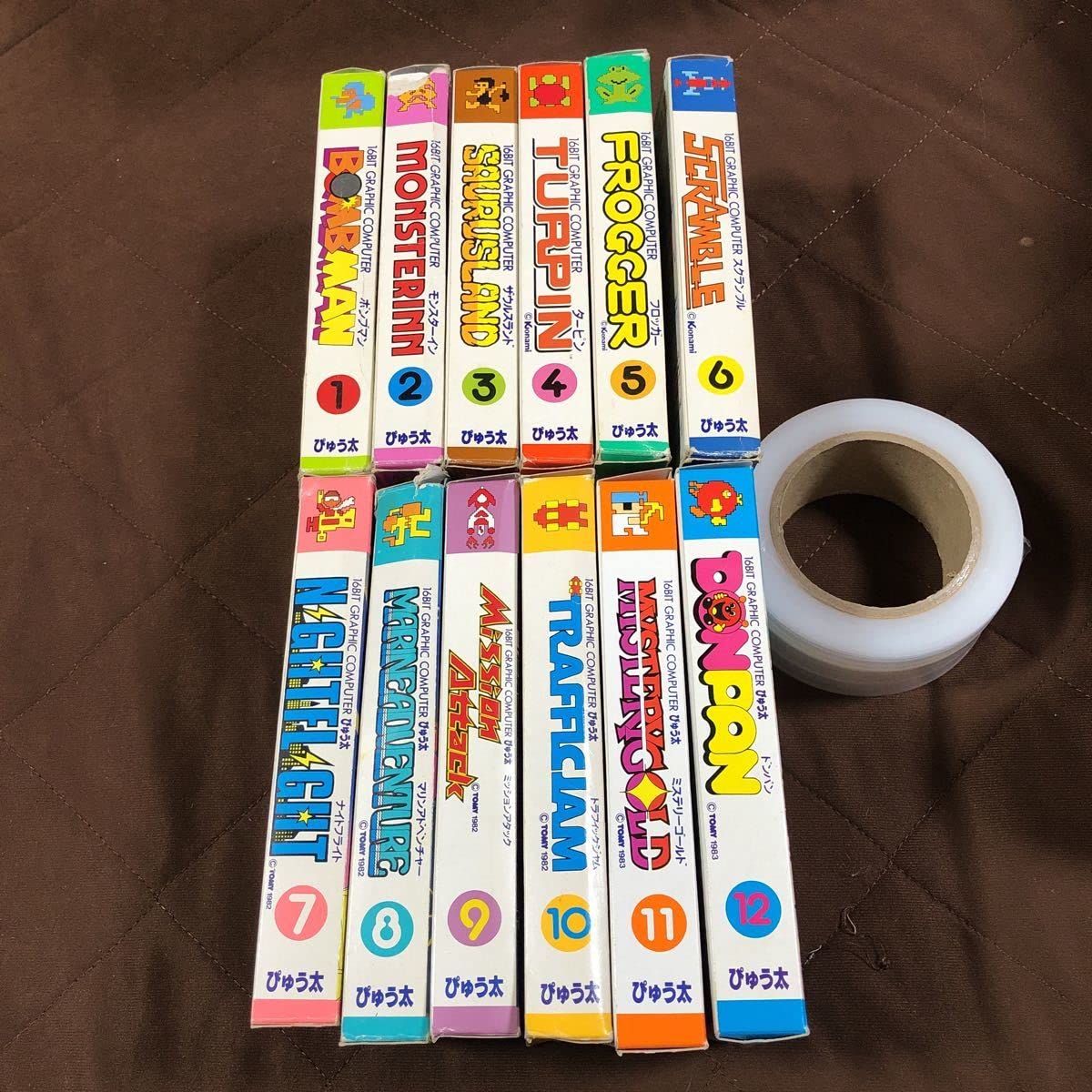 レトロ　超希少！ぴゅう太本体と箱付きカセット11本セット Amazon.co.jp: 当時物 TOMY トミー 12個セット ぴゅう太 16BIT